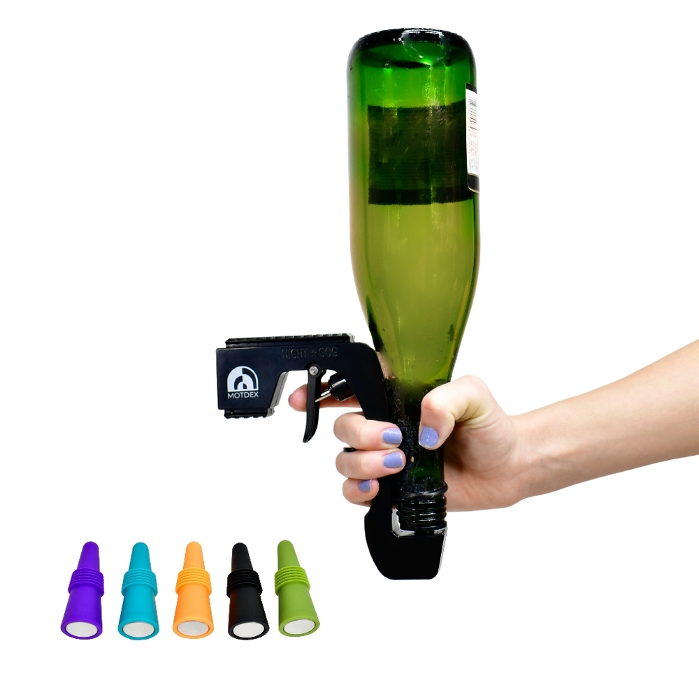 Champagne Gun Bubbly Blaster Beer Gun Shooter Alcohol Gun + Wine Bottle Stoppers